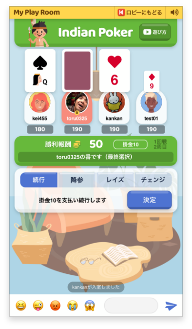 インディアンポーカーのルール挿絵